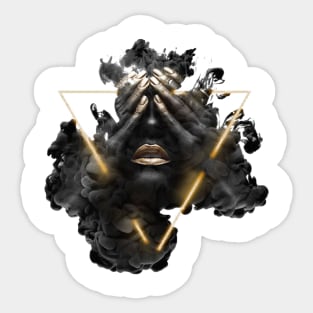 Woman Gold Sticker